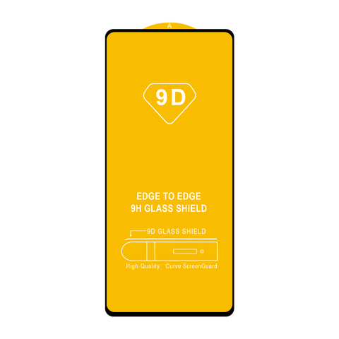 Защитное стекло 9H полный клей Full Glue для Samsung Galaxy A71, A72 (Черная рамка)
