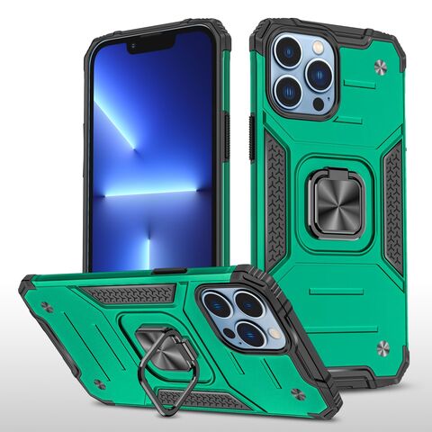 Противоударный чехол Strong Armour Case с кольцом для iPhone 15 Pro (Зеленый)