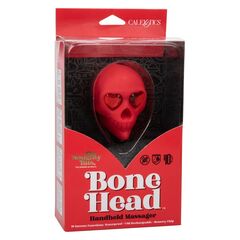 Красный вибромассажер в форме черепа Bone Head Handheld Massager - 