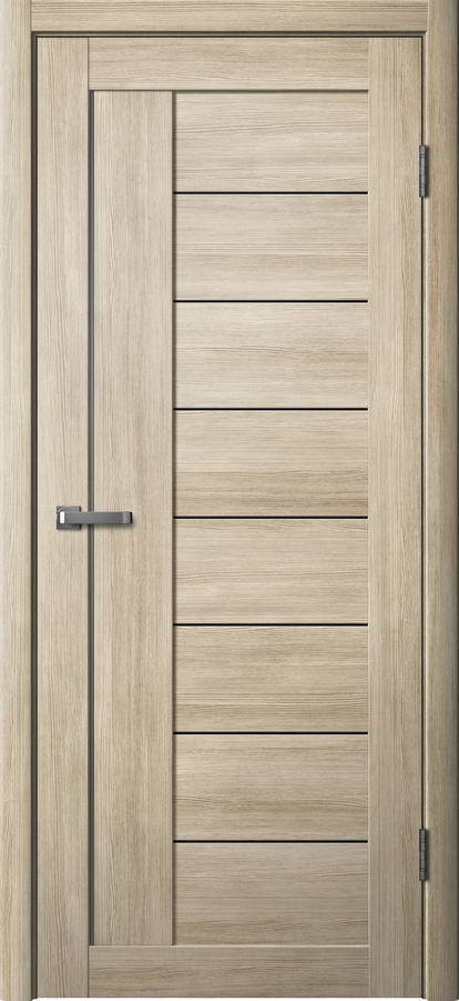 Дверь межкомнатная Двероникс 01Л, цвет латте ясень, экошпон, стекло черное