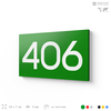 Номер на дверь 406, табличка на дверь для офиса, квартиры, кабинета, аудитории, склада, зеленая 120х70 мм, Айдентика Технолоджи
