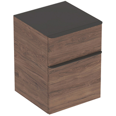 Шкафчик Geberit Smyle Square с двумя выдвижными ящиками: B=45см, H=60см, T=47см, Пекан / Меламин, древесная структура фото