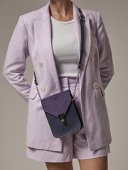 Сумка замшевая кросс-боди фиолетовая