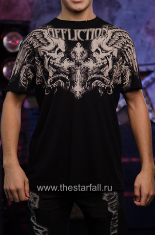 Affliction | Футболка мужская WINGED UP Black A258BLK перед