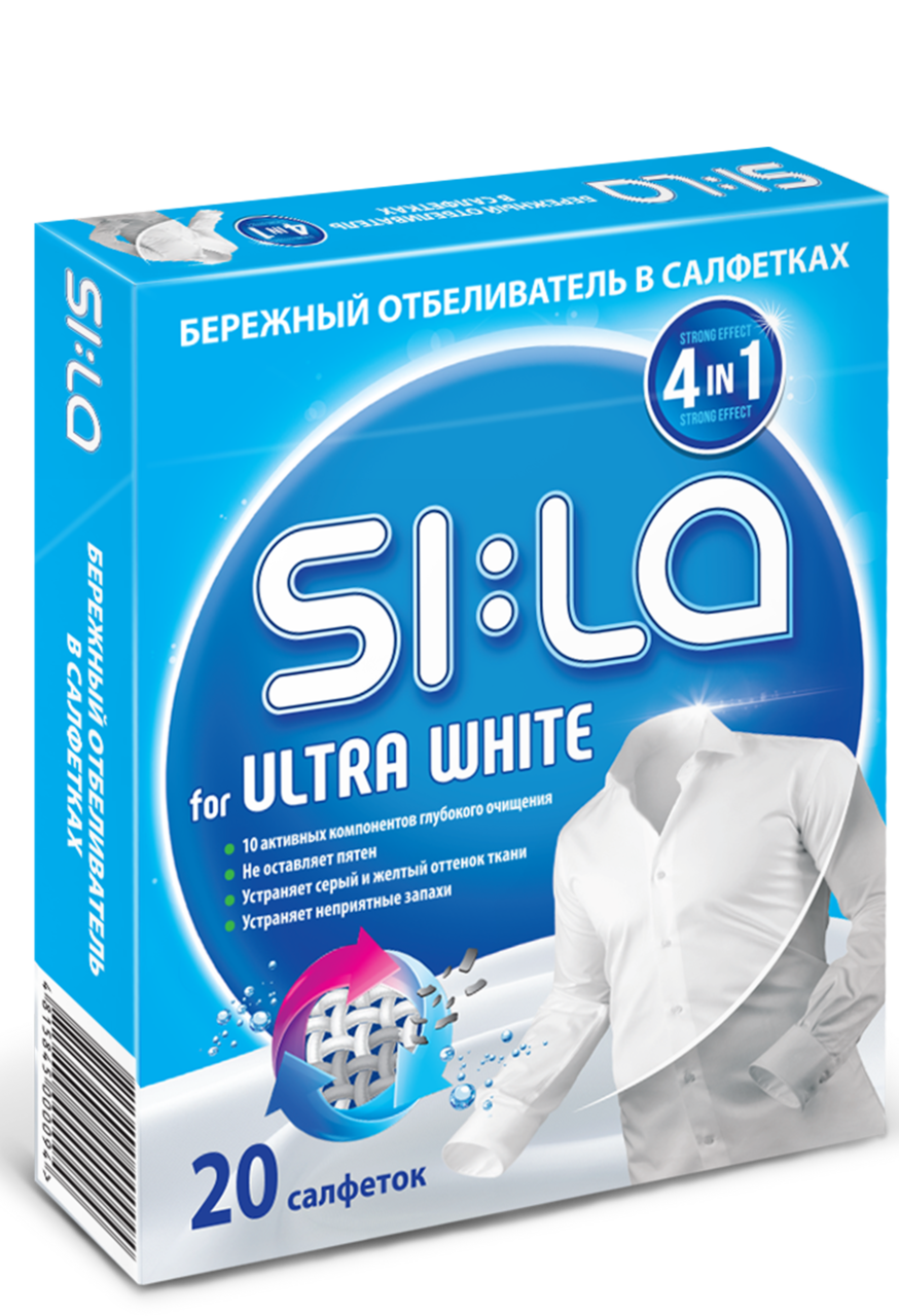 Ultra white. Салфетки отбеливающие si:la 