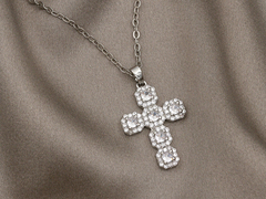 Подвеска Крест 25мм, со стразами (уценка)