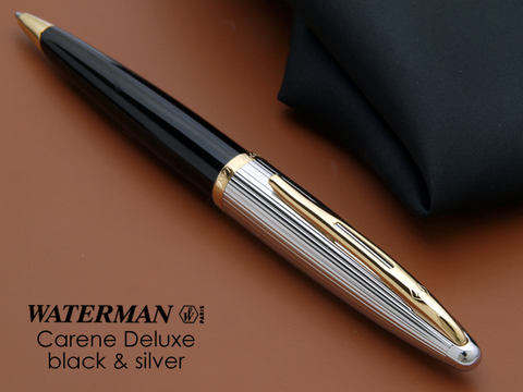 Шариковая ручка Waterman Carene De Luxe, цвет: Black/Silver, стержень: Mblue123