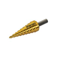 Сверло по металлу ступенчатое ПРАКТИКА 4-20 мм шаг 2 мм TIN (1шт.), ПРОФИ