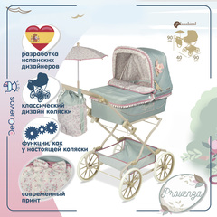 DeCuevas Коляска для кукол с сумкой и зонтиком, 90 см, складная, серия Прованс (82045)