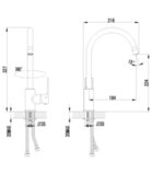 Смеситель для кухни с высоким поворотным изливом LEMARK PLUS GRACE LM1505C