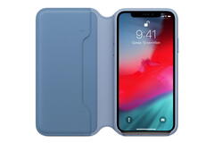 Кожаный чехол Leather Folio для iPhone XS, Cape Cod Blue (MRX02ZM/A)