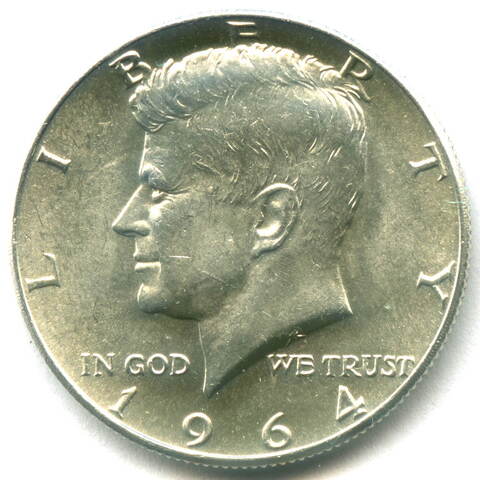 1/2 доллара 1964. США AU (Кеннеди)