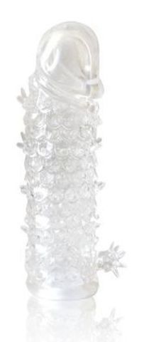 Закрытая прозрачная рельефная насадка Crystal sleeve - 13 см. - Erowoman-Eroman EROWOMAN-EROMAN EE-10103