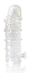 Закрытая прозрачная рельефная насадка Crystal sleeve - 13 см. - 