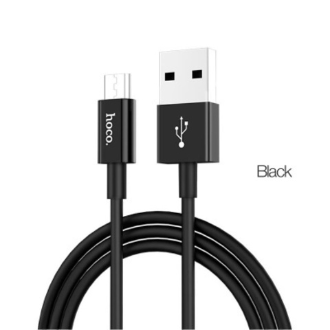 USB - микро USB HOCO X23 Skilled, 1.0м, круглый, 2.1A, силикон, цвет: чёрный