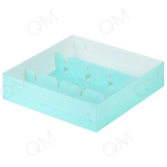 Коробка для кейк-попсов с пластиковой крышкой 200х200х50 мм (тиффани)