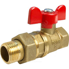 Кран шаровой латунь 11Б27фт1М Ду 20 Ру40 ВР/"американка" полнопроходной бабочка VALFEX VF.227.LB1.034