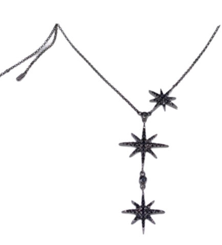 AC4692Z- Колье Meteorites Noir из серебра с тремя звездочками