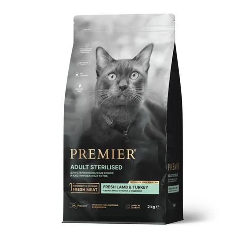 Сухой корм Premier Cat Lamb & Turkey Sterilised для стерил. кошек, ягненок и индейка 2 кг Премьер
