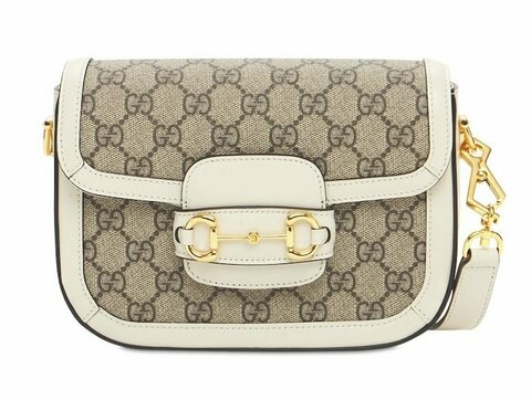 Мини-сумка Gucci Horsebit 1955 бежевый