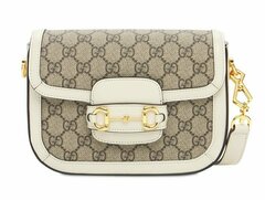 Мини-сумка Gucci Horsebit 1955 бежевый