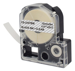 Картридж ленточный Cactus CS-LK4TBW черный для Epson LW300, LW400, LW700, LW600P, LW1000P, K400, Z700, Z900