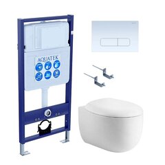 Aquatek SET Aquatek АЛЬТАИР cm-013 4в1 SET Aquatek АЛЬТАИР-013 4в1 (рама Aquatek Standard INS-0000012+крепеж KKI-0000002+клавиша KDI-0000013+унитаз АЛЬТАИР AQ1980-00 с тонким сиденьем soft- фото