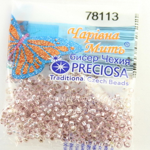 78113 Бисер 10/0 Preciosa Кисталл Соль-Гель карамельный с серебряным центром