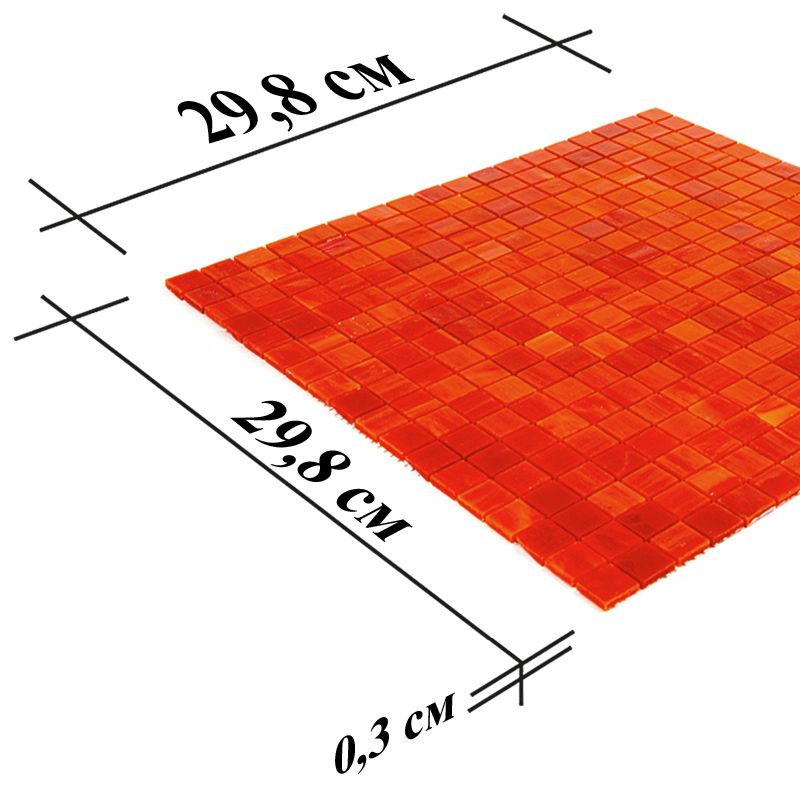 SM44 Мозаика одноцветная чип 15 стекло Alma Mono Color красный квадрат глянцевый