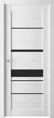 Межкомнатная дверь Велюкс 4 Айс светлый / Цвет Айс светлый / Стекло "Лакобель черное" / Двери Верда