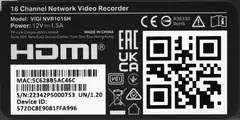 VIGI NVR1016H VIGI 16-канальный сетевой видеорегистратор (683293)