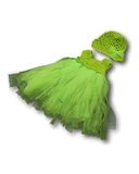 Вязаное платье с сеткой - Зеленый. Одежда для кукол, пупсов и мягких игрушек.