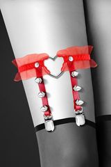 Красная подвязка с сердцем и шипами GARTER WITH HEART