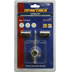 Кондуктор для сверления ПРАКТИКА для сверл 6, 8, 10 мм, под прямым углом под шканты, для дерева, ДСП (775-334)