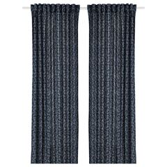 Комплект штор IKEA TRYSTAVMAL (ТРИСТЯВМАЛЬ), Темно-синий с рисунком, 145x250 см, 2 шт