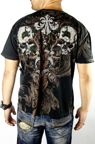 Affliction | Футболка мужская BOUND TO TRUTH Black A1130BLK спина