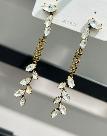 Серьги длинные аcсиметричные style by DIOR цвет бронза
