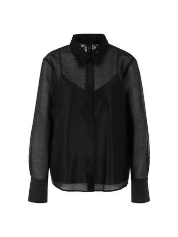 Marc Cain Блуза украшенная вышивкой с бисером на воротнике