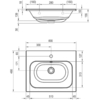 Ravak XJG01160001 Умывальник CHROME SLIM 600 белый с отверстиями