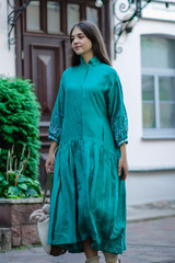 Полюшка. Платье льняное макси асимметричное с вышивкой PL-422569