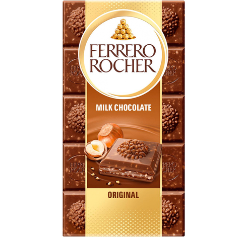 Шок.Плитка Ferrero Rocher молочный 90гр