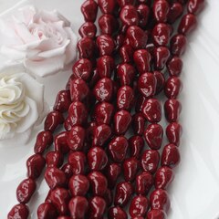 Майорка, имитация барочного жемчуга, тёмно-бордовая 10*15 мм, 1 нить, МА110