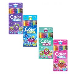 
          Карандаши цветные Yalong 12 цв, "Fruit aroma" деревян., трехгран, фрукт. аромат, заточенные, дизайн на корпусе, грифель 3.0 мм, картон.уп., европодвес