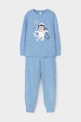 пижама  для мальчика  К 1621/голубой,космические просторы