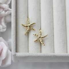 Швензы Морские звезды 19*21 мм с английским замком, позолота, Ш117