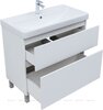 Aquanet 345378 Тумба с раковиной Вега 90 (Ирис) напольная 2 ящ. цв. белый глянец (345378)