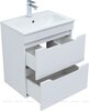 Aquanet 354886 Тумба с раковиной Практика 60 2 ящ. цв.белый глянец (354886)