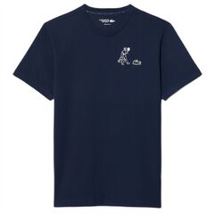 Теннисная футболка Lacoste Ultra Dry Printed - navy blue