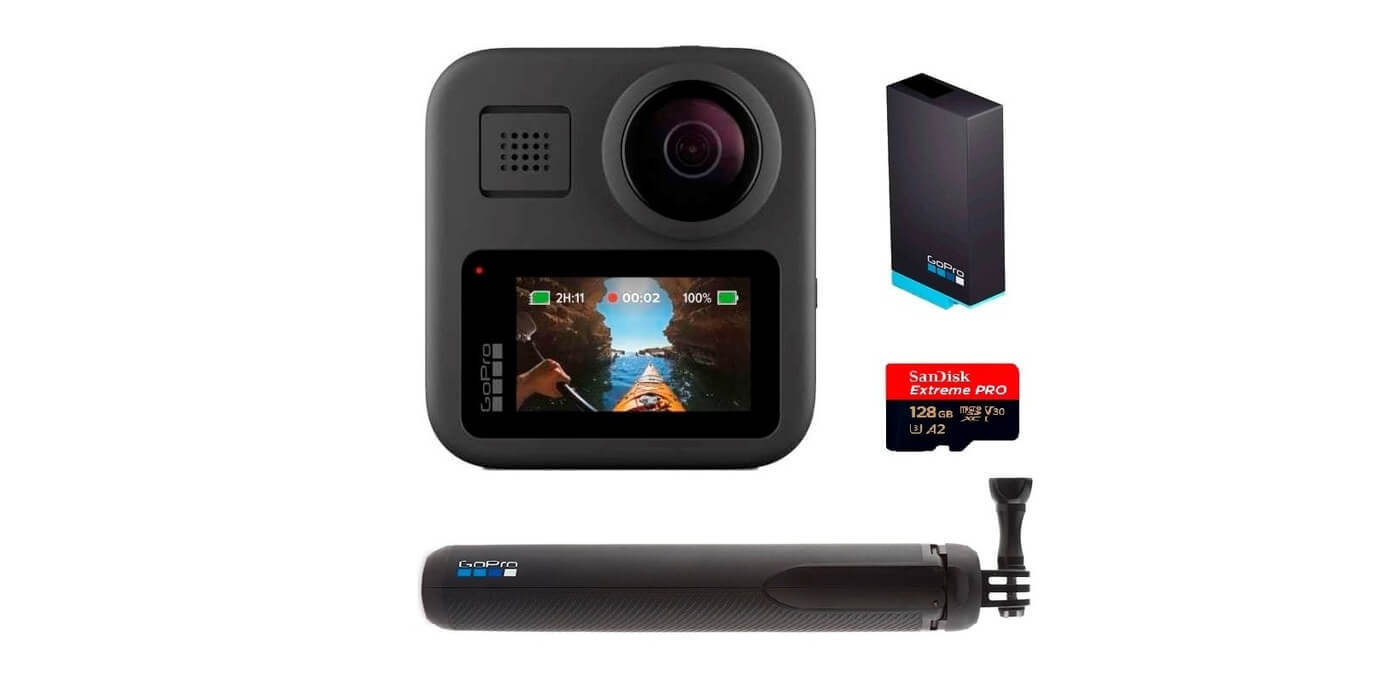 СберКомплект GoPro MAX (Max Grip, Max Battery, MicroSD 128GB) купить в интернет-магазине GoPro
