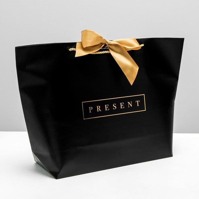 Пакет подарочный L горизонтальный, «Present», 46*31*13 см (Д*В*Ш)